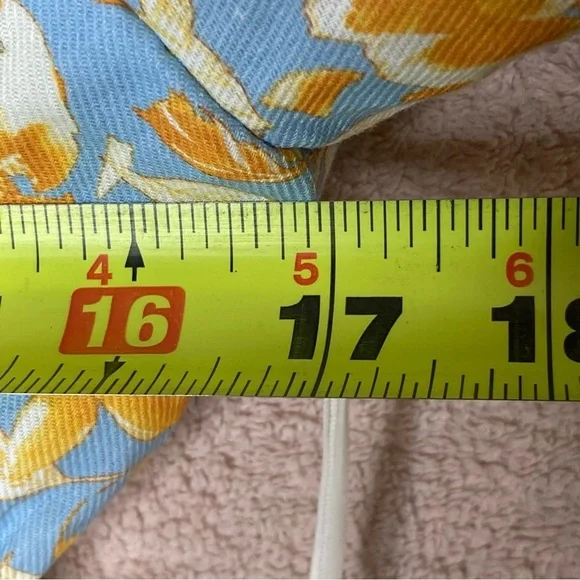 NEW Tuckernuck Puff Sleeve Midi Dress Women XXS Blue/Orange Floral HyacinthHouse - Picture 8 of 11